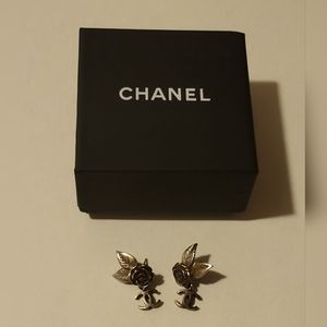 CHANEL Rose CC Dangle Earrings